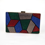 Multi color Purse Crystal mini wedding party clutch evening bag handbag Wristlets women's shoulder bag with Chain Clutch Bag 817