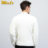 Muls mens pullover sweaters thick O neck letter design brand clothing sweater men autumn winter black white male jersey MS8926