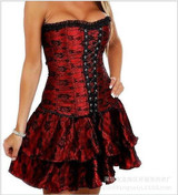 MUKATU Sexy Women Corselet Overbust Corset and Bustier Lace Evening Women Casual Dress Plus Size Push Up Gothic Corset Dress