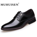 MUHUISEN Hot Sale 2018 Fashion Men Casual Shoes Spring Autumn Men's Flats Lace-Up Male Oxfords Business Dress Formal Shoes
