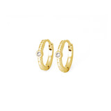 SINGLE CUBIC ZIRCONIA HUGGIE EARRINGS