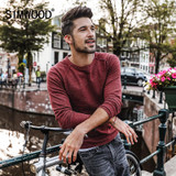 SIMWOOD Sweater Men 2017 Autumn New pullover Slim Fit Thin Mens Knitted Sweaters Male Curl Hem High Quality Plus Size MT017003