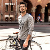 SIMWOOD Hoodies Men 2017 Autumn New Slim Fit Fashion Embroidery Letter Sweatshirts 100% Pure Cotton Pullover Plus Size WT017007