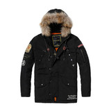 SIMWOOD Brand 2017 new winter coats epaulet men badge pattern parkas fashion streetwear warm clothing MF9503