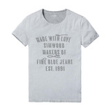 SIMWOOD Brand 2017 New Spring Summer Casual  T Shirts Men Shorts Sleeve  100% Pure Cotton Vintage Tees letter Clothing TD1132