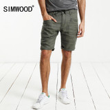 SIMWOOD 2017 Summer New Shorts Men 100% Pure Linen Thin Breathable Knee Length Slim Fit Plus SizeBrand Clothing KD5066