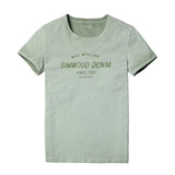 SIMWOOD 2017 Summer New Fashion Vintage T Shirts Men 100% Pure Cotton Curled Hem Slim Fit Short Sleeve TD1158