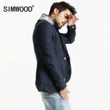 SIMWOOD 2017 Spring New Blazers Men Slim Fit Thin 100% Pure Linen Coats Casual Suit Brand Clothing XZ6117