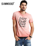 SIMWOOD 2017 New T Shirts  Men Shorts Sleeve  Spring Summer 100% Pure Cotton O neck Slim Fit  Letter Tees TD1140