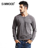 SIMWOOD 2017 New Autumn Spring Sweatshirts Men Casual Hoodies Male 100% pure Cotton Slim Fit High Quality WY8031