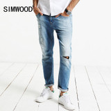SIMWOOD 2017 New  Autumn  Jeans  Men Hole Fashion denim trousers  Male Slim Fit Plus Size High Quality  brand clothing  SJ6094