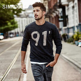 SIMWOOD 2017 Autumn New Hoodies Men Vintage Number Slim Fit Long Sleeve Pullover Sweatshirts Tracksuit High Quality WT017006