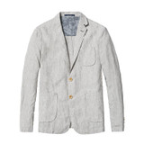 SIMWOOD 2017 Autumn New Causal Blazers Men Suits Linen Thin Slim Fit Pocket Patchwork Brand Clothing Slim Fit XZ6122