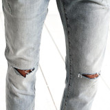 SIMWOOD 2017 Autumn New biker Jeans Men Fashion Holes Fashion Slim Fit Denim Trousers SJ6087