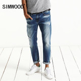 SIMWOOD 2017 Autumn New Fashion Jeans Men Monkey Wash Denim Trousers Slim Fit Plus Size brand Clothing High Quality  NC017002