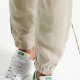 SIMWOOD 2017 Autumn Casual Harem Pants Men 100% Pure Linen Thin Drawstring Casual Ankle-Length Trousers KX5556