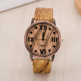 Simulated Wooden Pattern Men's Watches Women Wooden Leather Strap Quartz Wristwatch Wood Women Wristwatch  Clock