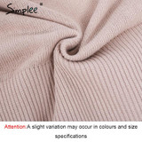 Simplee Waistband lace up knitted sweater women jersey Round neck casual knitting jumper Winter sweater pullover female 2017