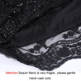 Simplee V neck long sleeve sequin party dresses women Sexy mesh streetwear christmas midi dress female 2017 autumn dress vestido