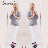 Simplee Summer style white hole ripped jeans Women jeggings cool denim high waist pants capris Female skinny black casual  jeans