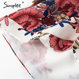 Simplee Summer beach floral print sexy jumpsuit romper Sexy v neck half butterfly sleeve overalls Streetwear playsuit leotard