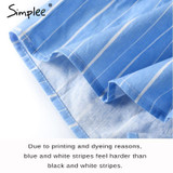 Simplee Sexy off shoulder striped jumpsuits romper Summer beach flare sleeve overalls women Streetwear party playsuit leotard
