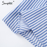 Simplee Ruffle one shoulder striped blouse shirt women Casual women tops chemise femme 2017 blouse summer streetwear blusas