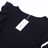 Simplee Ruffle round neck knitted sweater women Pull knit casual winter sweater female jumper 2017 autumn elegant pullover femme