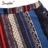 Simplee Ruffle boho print wrap skirt women Summer beach casual maxi skirt female 2018 Spring vintage high waist long skirt