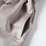 Simplee Ruched sashes high waist shorts women  Solid color pocket bud shorts Summer casual streatwear hot shorts