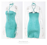 Kaywide Club Wear Lace Up Suede Bandage Dress Summer Halter Shealth Bodycon Women Sexy Party Dresses Backless Elegant Vestidos Kaywide Club Wear Lace Up Suede Bandage Dress Summer Halter Shealth Bodycon Women Sexy Party Dresses Backless Elegant Vestidos