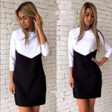KAYWIDE 2016 Women Winter Dress Series Fashion Cute New Style Three Quarter Sleeve Patchwork Midi Dress For Women A16337