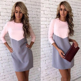 KAYWIDE 2016 Women Winter Dress Series Fashion Cute New Style Three Quarter Sleeve Patchwork Midi Dress For Women A16337