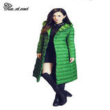 Kaximei Winter Jackets Women 100% White Duck Down long Plus Size 4XL bow sashes Slim Solid 2017 Autumn pockets Ladies Coat D3300