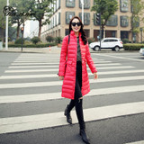 Kaximei 90% White Duck Down Full High Collar Down Jacket Women 2017 New Arrival Button Windproof Collar collar Coats Size 5015