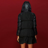 Kaximei 90% White Duck Down Full Cloak Skirt Hooded Down Jacket Women 2017 New Arrival 1258