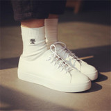 kawaii Women Embroidery White Socks Women's Cute Candy Moon Crossing Heart Chinese Love Korean Love Pattern Cotton Sock