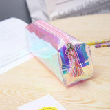Kawaii Women Colorful Laser Transparent Cosmetic Bags Case Cosmetic Bag Makeup Pouch