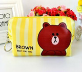 Kawaii Tsum Tsum Brown Bear Cony Rabbit Cosmetic Bag PU Storage Bag Keychain 16*10*6.5CM For Kids Christmas Gifts Brinquedos