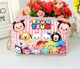 Kawaii Tsum Tsum Brown Bear Cony Rabbit Cosmetic Bag PU Storage Bag Keychain 16*10*6.5CM For Kids Christmas Gifts Brinquedos