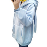 Kawaii Sweet Rabbit Ears Hooded Sweatshirt Women Embroidery Pink Hoodies Loose Loose Long Sleeve Tracksuits Pullovers Moletom