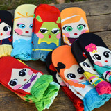 Kawaii Korean Women Girl Short Socks Spring Autumn Princess Pattern Print Cotton Harajuku Cute Lovely Ankle Sock Top Quality