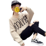 Kawaii Harajuku Long Batwing Sleeve Sweatshirt Women Jumper Autumn 2017 Oversized Hoodies Sweatshirts Femininas Plus Size Top