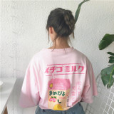 Kawaii Fruit Juice Cotton T-shirt Women Tops Harajuku Japanese Fashion Kawaii Tee 2018 Hot Summer Girls T-shirts
