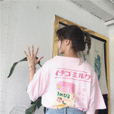 Kawaii Fruit Juice Cotton T-shirt Women Tops Harajuku Japanese Fashion Kawaii Tee 2018 Hot Summer Girls T-shirts