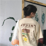 Kawaii Fruit Juice Cotton T-shirt Women Tops Harajuku Japanese Fashion Kawaii Tee 2018 Hot Summer Girls T-shirts