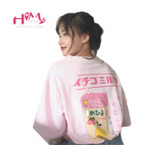 Kawaii Fruit Juice Cotton T-shirt Women Tops Harajuku Japanese Fashion Kawaii Tee 2018 Hot Summer Girls T-shirts