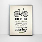Kawaii Cute  Bicycle Poster Print  Modern Nordic Cartoon Nursery Wall Art Picture Room Decor Canvas Painting No Frame