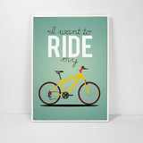 Kawaii Cute  Bicycle Poster Print  Modern Nordic Cartoon Nursery Wall Art Picture Room Decor Canvas Painting No Frame