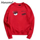 Kawaii Clothes Eyebrow Ring hoodie Embroidery Sweatshirt Women polerones Winter 2018 harajuku Loose Female Cute Hoodies C12